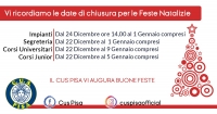 Chiusura impianti ed uffici per festività natalizie 2022